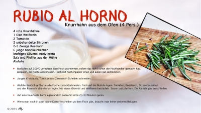 Cantina # 36 | Rubio al horno (Knurrhahn aus dem Ofen) © Hans Keller