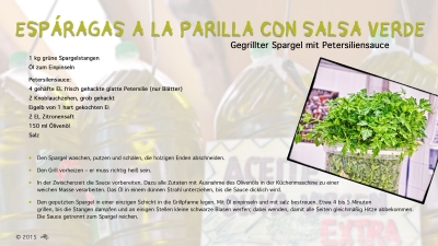 Cantina # 46 | Esparagas a la parilla con salsa verde (Gegrillter Spargel mit Petersiliensauce) © Hans Keller